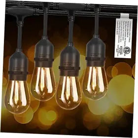 Ever Store 686494713260 Led Outdoor String Lights With Weatherproof Shatterproof Black