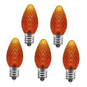 Y9-10hz-t4sp Everfit Lighting Ul Listed Box Of 25 C7 Led Replacement Bulbs 2 Smd Leds In Each Orange Color