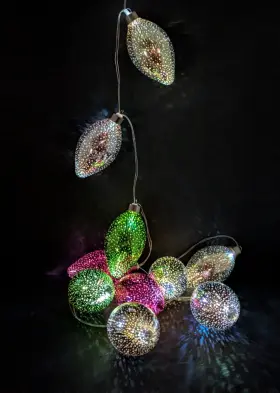 3led185 Evergreen Stargazing Infinite Dimensions Vintage Glass 3d String Lights Battery Clear Cord