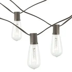 92887ec Everlasting Glow 9-foot Long Electric Led Patio Light Strings With 10 St40 Bulbs Brown Lead Cord