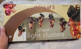 777773 Everstar String Of 5 Grape Light Clusters Indoor/outdoor - In Box Works