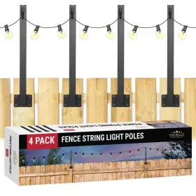 Excello Global Products 744759822505 4-pack Of 1.3 Ft. Fence String Light Poles