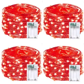 B0cdc13cnw Exf 4-pack Fairy Lights 16ft 50 Led Battery Operated With Timer Waterproof Starry