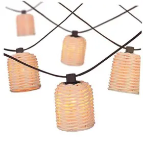 Fao172c03a Fa Yang Lighting Hk Limited Natural Rattan String Lights 10 Rustic Raffia Cage Ft Plug In White