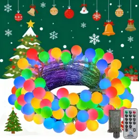 B0fdvkg584 Fairyglim 33ft 100led Christmas Globe Lights Plug-in 8 Modes Remote Indoor/outdoor Ch
