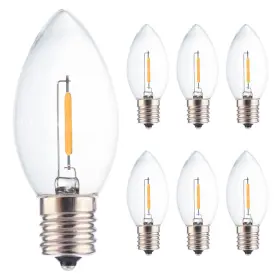 B08lytyxpw Fannis 6 C9 Small Led Bulbs Warm White 0.5w 5w Equiv. E17 Edison Filament