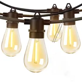 Fawey Tred Inc 744110895711 50 Ft. Led Outdoor String Lights With Edison Shatterproof Bulbs