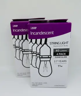 4-130 Feit Electric 11s14/4-130 2 11 W String Light Clear Replacement Bulbs S14 Soft Dimmable 4-130 Feit Electric 11s14/4-130 2 11 W String Light Clear Replacement Bulbs S14 Soft Dimmable