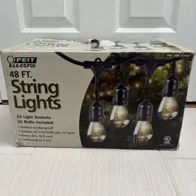 72115 Feit Electric Outdoor Weatherproof String Light Set 11w Bulbs 48 Ft 24 Sockets