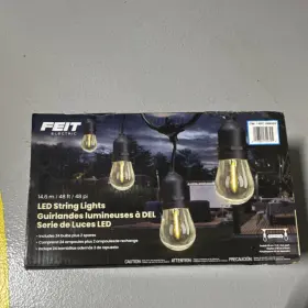 Sl48 Feit Electric Company Sl48/18-24/fil 48 Ft Outdoor Led String Light 24 Lights Black