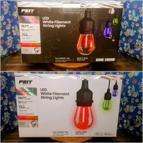 Sl24-12 Feit Electric Sl24-12/rgbw/ag 24 Ft. Led White Filament Smart Outdoor Color String Lights Remote