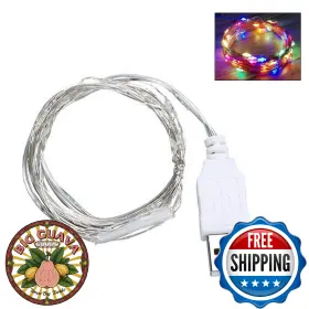 B08py6nz5s Fidt 9ft 30 Led Usb String Lights - Silver Wire Fairy For Wedding Party