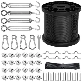 Fil-fresh 193078623964 String Light Hanging Kit 200ft 304 Stainless Steel Wire Rope Tension Fo