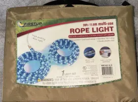 First Up 727001530304 Blue Rope Christmas Light Strand 39ft With Clips Multi-use Indoor/outdoor