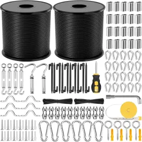 Fl0081 Flasoo 215pcs String Light Hanging Kit Outdoor Guide Wire Rope With 240ft Nylon
