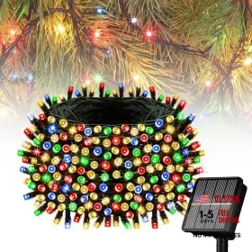 Flechllary 780748670733 Solar String Lights For Outside 39ft 100 Led 1 Pack Multicolor