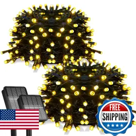 B0ft16mr97 Flechllary 2pack-300led Solar String Lights 112ft Outdoor With 8 Modes
