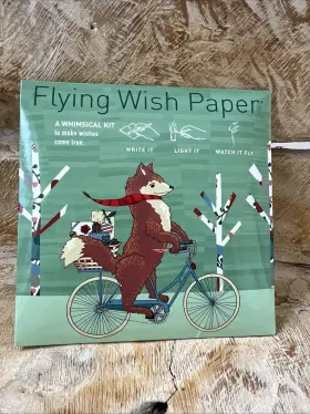 Vikfwp-m-023 Flying Wish Paper - Fox On Bike Girls Night Write It Light Watch Fly