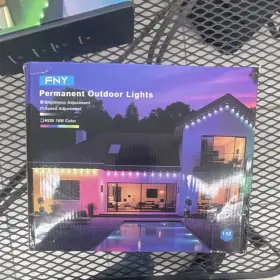 B505928ry Fny Smart Rgb Led Outdoor String Light App Remote Control 90 Lights Ip67 150ft