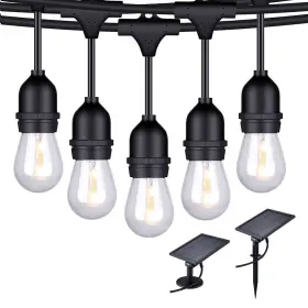 8541866378 Foxlux Solar String Lights - 48 Ft Led Outdoor Shatterproof Waterpr