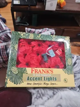 Fr95 Franks Nib Vintage 20 Poinsettia String Lights In The Box Red/gold