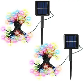 Ip65 Fresh Fab Finds 729149857541 Solar String Lights 39.3ft 100 Leds Waterproof - Black One Size