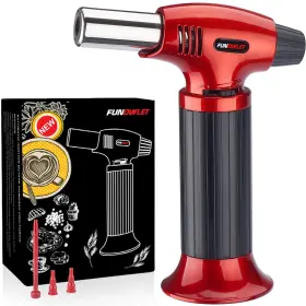 Bs400 Funowlet 661558337057 Butane Torch Lighter Refillable Kitchen Blow Small Red