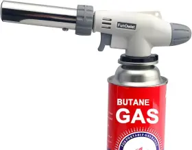 Funowlet 712492574326 Butane Torch Kitchen Blow Lighter - Culinary Torches Chef White And Silver