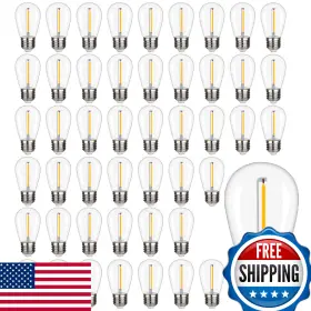 B0bmm5p7p3 Futime 48x S14 Led 1w E26 Outdoor String Light Bulbs Waterproof Warm White