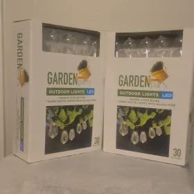 0000385 Garden Party Led Edison String Lights Warm White 30 Count 13.3 Ft Black Cord