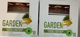 197154 Garden Party Lot Of 2 10ct Copper Lampshade String Light Set Free Shipping 197154 Garden Party Lot Of 2 10ct Copper Lampshade String Light Set Free Shipping