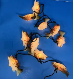 268-5193 Garden Vale 10 Trout String Lights For Indoor/outdoor Use Fisherman Fishing Rv