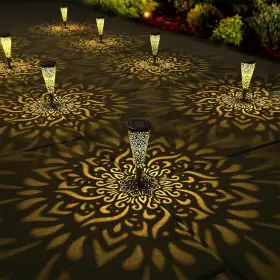 Solar03 Gardencave 6 Pack Solar Lights Outdoor Garden Decorative With Warm Light Waterproof Path
