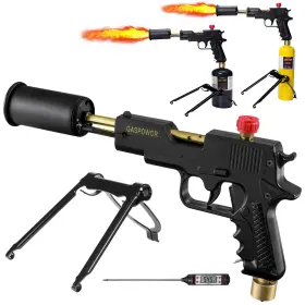 Gaspowor 783970189684 Powerful Grill Gun Propane Torch Searing Kit Include A Meat Black
