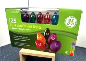 Ge 087449652052 25 C-7 Cool Bright Christmas Lights Multi-color 16ft - Outdoor / Indoor New