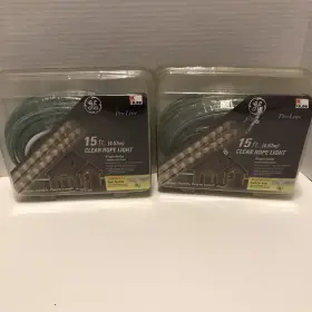 Ge 087449815563 Pro Line 15 Ft Clear Rope Light Lot Of 2 30 Total Indoor /outdoor