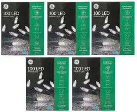 Ge 763854039083 100 Miniature Lights Led Energy Smart Constanton Pure White 5pack
