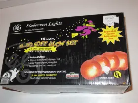 Ge 843518021781 Lights Halloween G-50 Orange Soft Glow Set New String Strand Indoor/outdoor