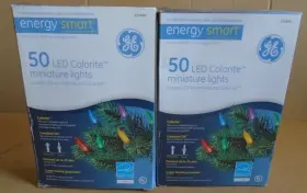 2-boxes Ge 97115hd Energy Smart 50 Led Miniature Lights Multi Color Green Wire