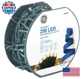 B07xm4wtxq Ge Staybright Led Microbright 250ct Warm White 51.8ft Christmas Lights New