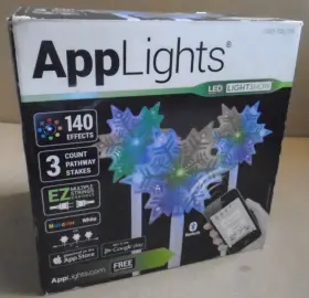 12952 Gemmy Industries Applights Led Lightshow 3 Snowflake Pathway Stake