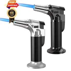 Gespert 762917528892 2 Pack Torch Butane Refillable Kitchentorch For Cooking Black&silver