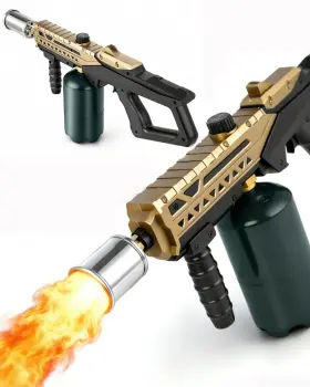 3275 Gespert 769029663114 Powerful Propane Torch Gun Flame Thrower F Adjustable Blow Black And Gold