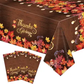 B0ff942cky Gistome 3-pack 54x108 Inch Fall Maple Leaves Tablecloths - Rustic Thanksgiving Decor