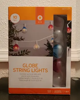 2171 Globe String Lights 10 009 11 White Wire Outdoor/indoor Use