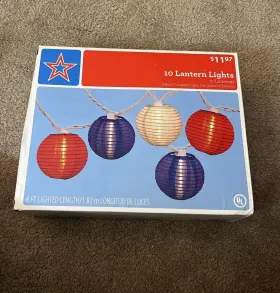 Globe 764878630553 String Of 10 Lantern Lights 6 Foot Lighted Length Indoor/outdoor New In Open Box