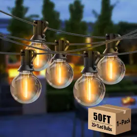 Wdbw50nwosl Globe 50ft Outdoor String Lights 15w G40 Patio Waterproof Edison Bulbs