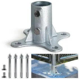 Nxd-fldz-1 Glowki 2 1/2 Inch 70mm/2 3/8 Od Chain Link Fence Post Floor Flange Heavy Duty Galvan