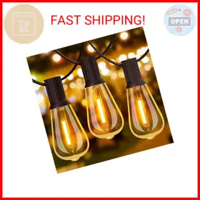Gluroo 313054779748 60ft Led Outdoor Patio Lights Waterproof With 30 2 Vintage Bulbs Shatterp