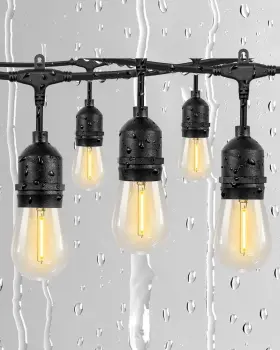 Gmnee 744759589965 25ft Outdoor String Lights Waterproof Patio With 13 S14 Edison Bulbs 12